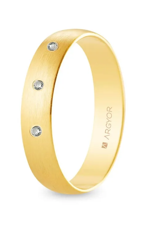 alianza de oro clásica con diamantes 4.50 mm. 9 Ktes Argyor 9KA45RS3D