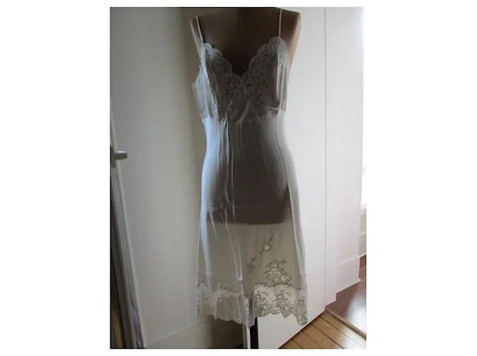 Autre Marque Fondo de vestido de seda marfil, talla 2 Blanco roto 