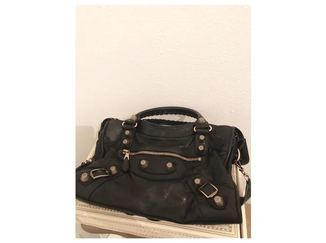 Balenciaga City Giant RGH Herrajes en oro rosa 21 Negro 