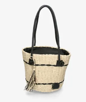 Bolso de rafia Kbas 1472405N en beige  Medidas 36 x 26 x 22 cmts