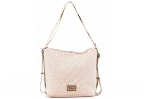 Bolso Pasados Rosa/beige Asa Cinta Cava Logotipada