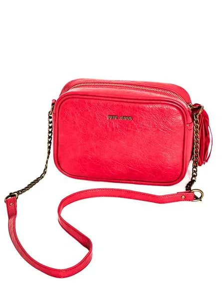 bolso pepe jeans moira fucsia para mujer