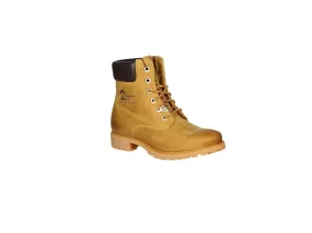 Bota Cordon Nobuck Amarillo Cuello Acolchado Marron