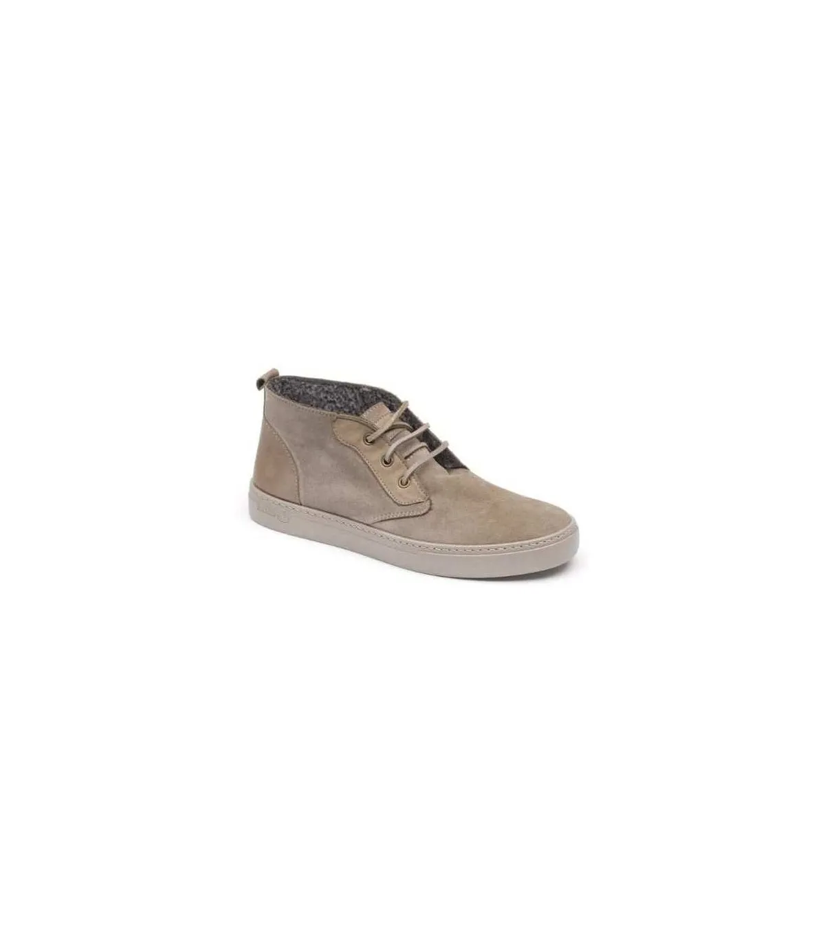 Botín color beige de cordones