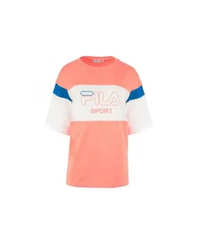 camiseta fila oversize coral/azul mujer