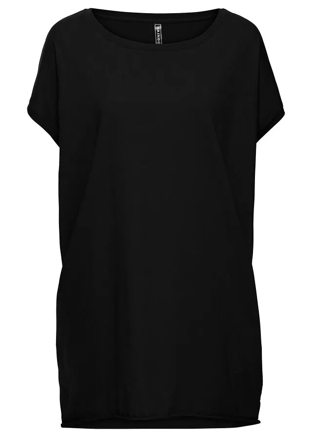 Camiseta larga oversize Negro