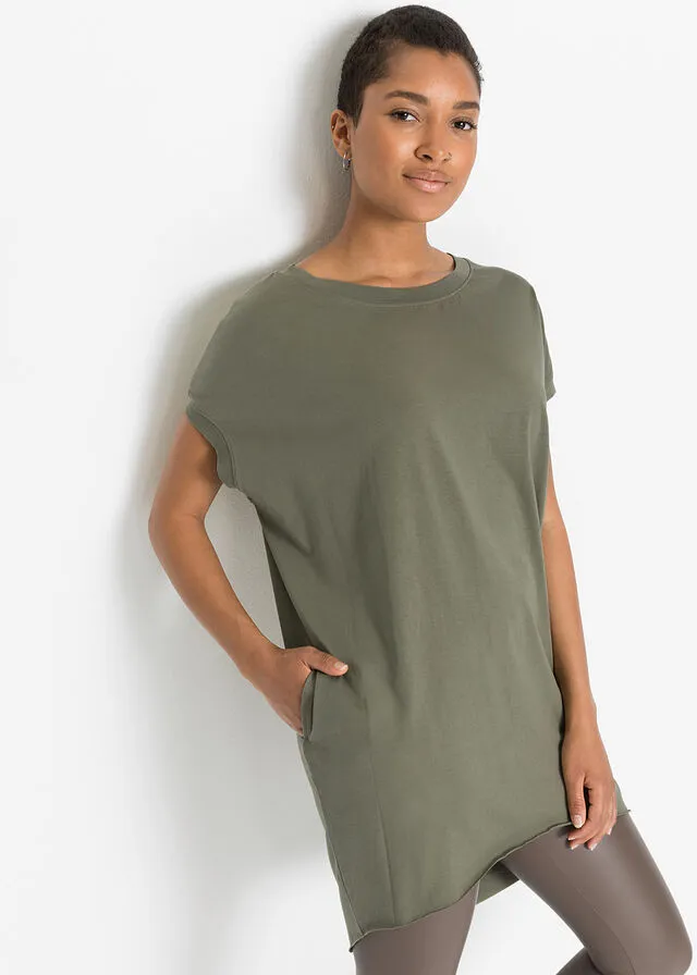 Camiseta larga oversize Verde oliva