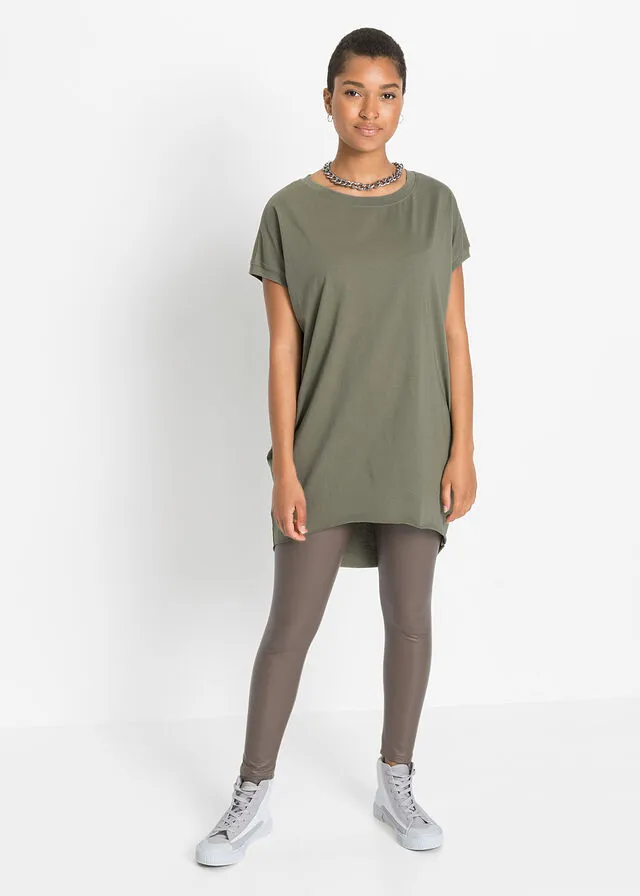 Camiseta larga oversize Verde oliva