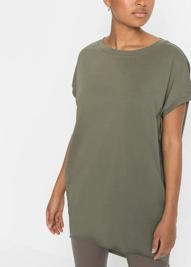 Camiseta larga oversize Verde oliva