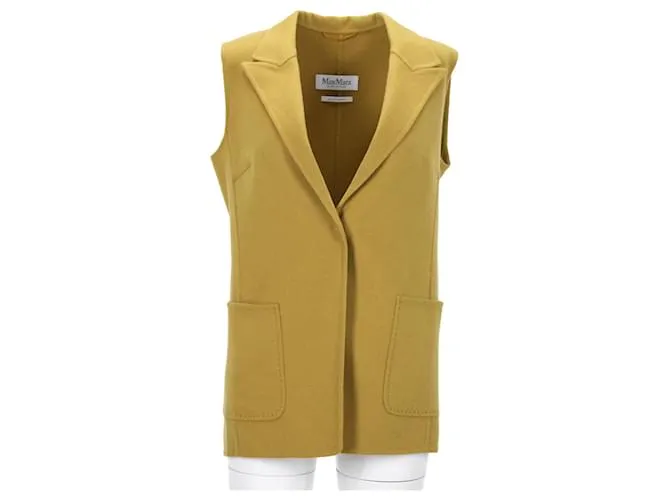 Chaleco con cara forrada Max Mara en lana amarilla Amarillo 