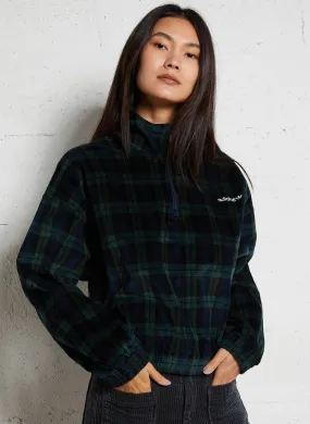 Chaqueta de cuadros con cuello alto en azul