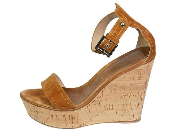 Gianvito Rossi Cuñas de plataforma de corcho marrón - talla UE 40.5 Castaño 
