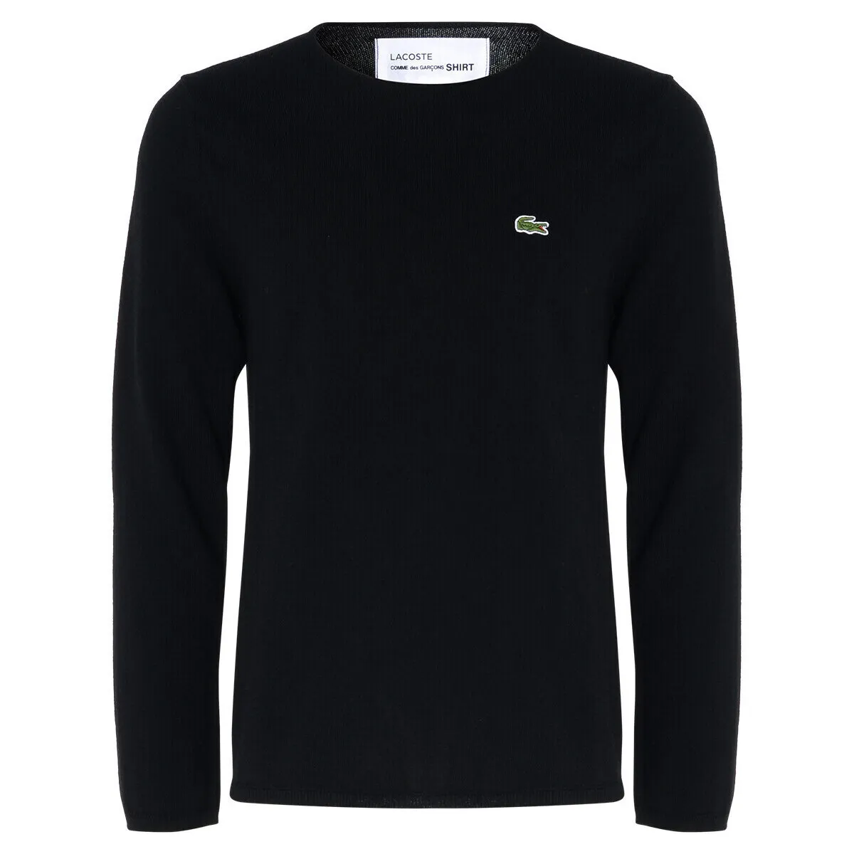 Jersey Comme Des Garçons Shirt x Lacoste negro con logotipo