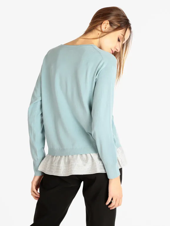 Louise Orop Jersey de mujer con volante de tela