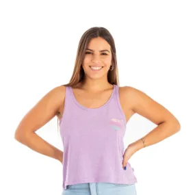 MUSCULOSA HAWAIAN PALMS ROXY LILA CON ESTAMPA