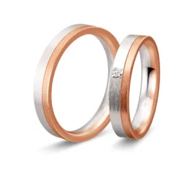 Par de argollas de matrimonio  INSPIRATIONS - Oro 14k combinado 4mm B