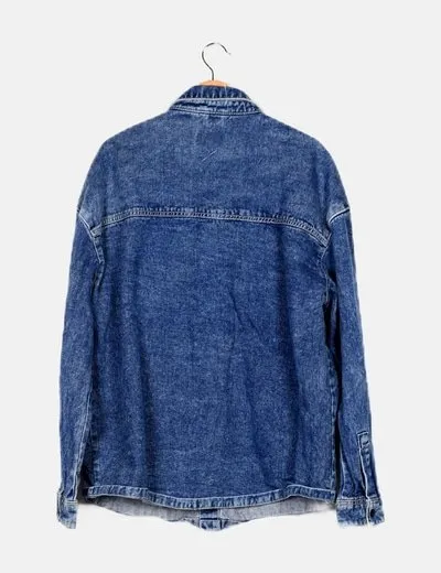 Pull&Bear Sobrecamisa denim oversize automaticos