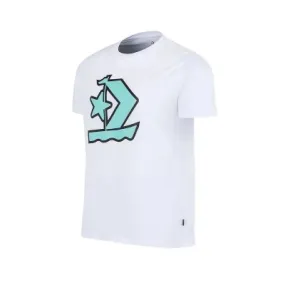 REMERA CONVERSE MANGA CORTA VELERO CELESTE BLANCA