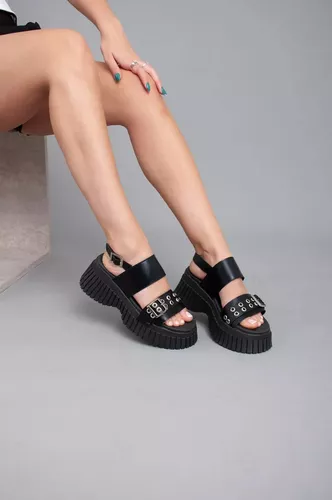 Sandalias Altas Mujer Doble Faja Cómoda Liviana Moda Art-860