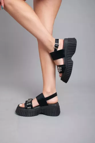 Sandalias Altas Mujer Doble Faja Cómoda Liviana Moda Art-860