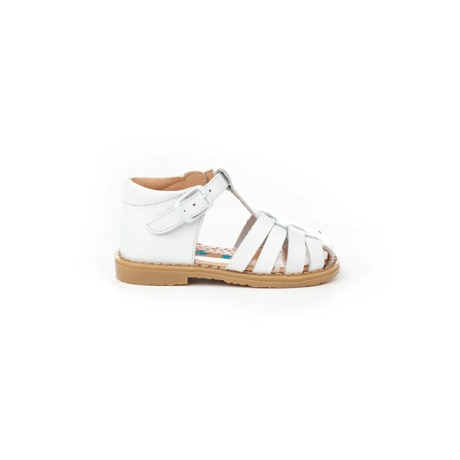 Sandalias De Piel Blanco De Niño Angelitos 14385-18 (tallas De 18 A 24)