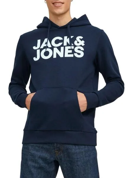 Sudadera JAck And Jones Logo Maxi Marina Hombre