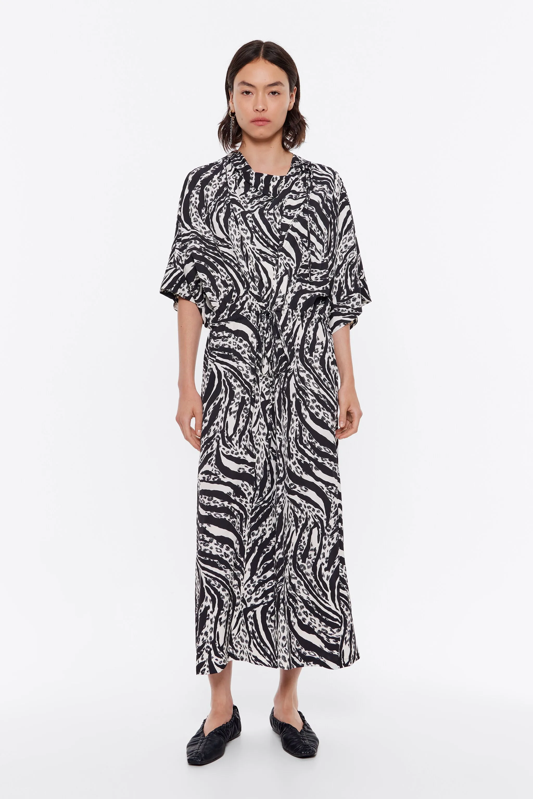 Vestido lazada Zebra marfil