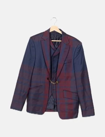 Vivienne Westwood Blazer combinado chaleco cuadros bicolor